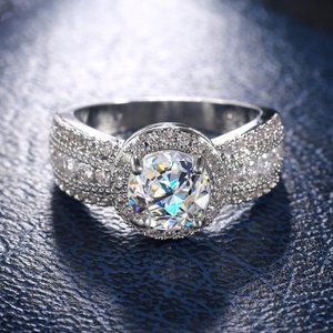 💥 Three Layer Dainty Shiny Zircon Full Around Luxury Rings for Women, EVGG1392